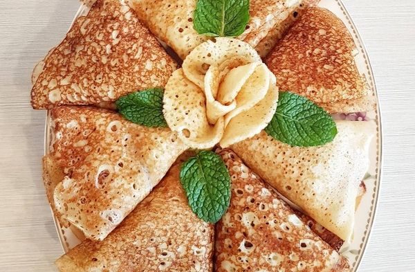 Блины на молоке тонкие с дырочками, заварные, ажурные. Рецепт пошагово с фото