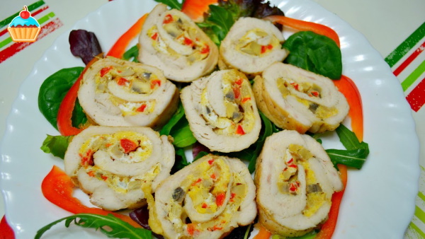 Начинка для куриных рулетиков в духовке из грудки, окорочков, бедер пошагово