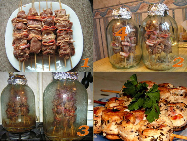 Шашлык в банке в духовке из свинины, курицы, говядины. Рецепт вкуснее, чем на мангале в собственном соку, соевом соусе, пиве