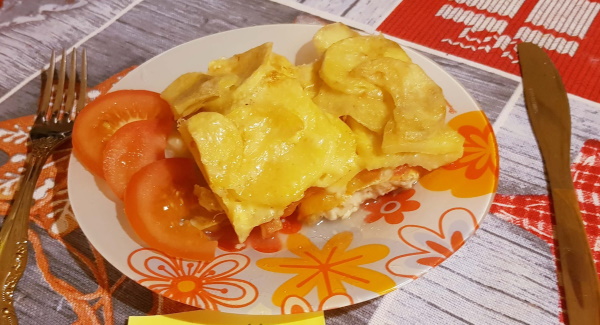 Мясо по-французски с картошкой и фаршем в духовке. Рецепт