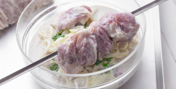 Шашлыки в кефире. Рецепты из свинины, курицы, говядины, как замариновать, чтобы мясо было сочным с киви, лимоном, луком, брусникой