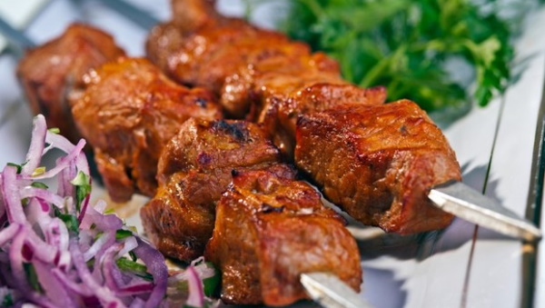Шашлыки в кефире. Рецепты из свинины, курицы, говядины, как замариновать, чтобы мясо было сочным с киви, лимоном, луком, брусникой