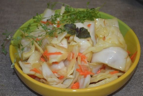 Капуста острая по-корейски крупными кусками. Рецепт