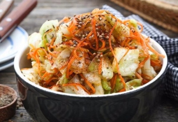 Капуста острая по-корейски крупными кусками. Рецепт