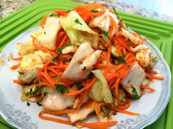 Капуста острая по-корейски крупными кусками. Рецепт