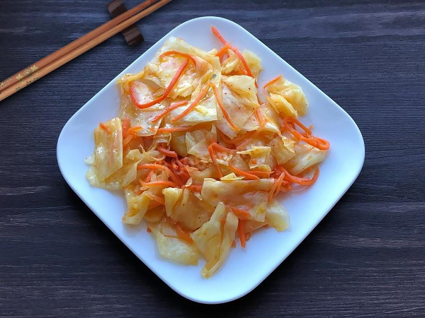 Капуста острая по-корейски крупными кусками. Рецепт
