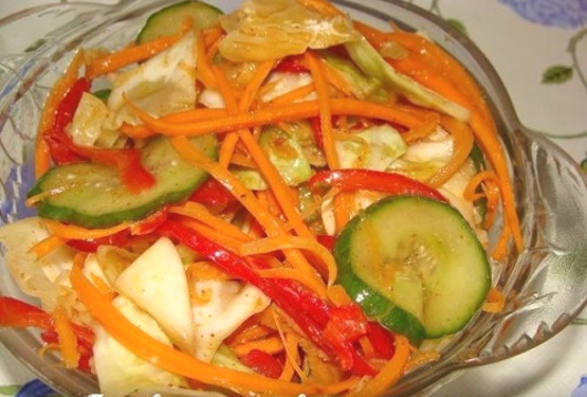 Капуста острая по-корейски крупными кусками. Рецепт