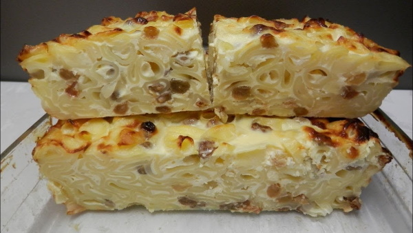 Лапшевник в духовке с яйцом и молоком. Рецепт