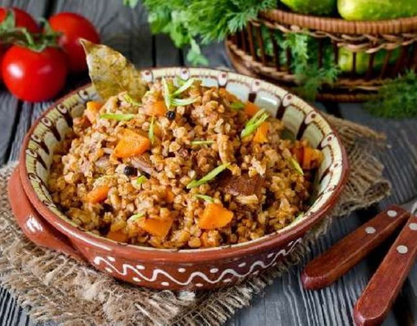 Гречка по-купечески с курицей в духовке. Рецепт с фото