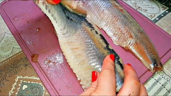 Фаршированная селедка с плавленным сыром, огурцом, морковью