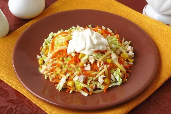 Салат с корейской морковью и пекинской капустой. Рецепт