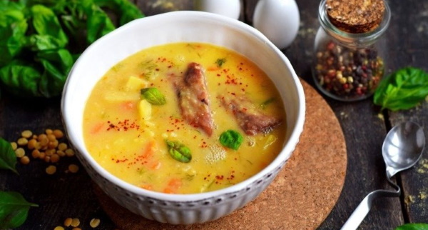 Гороховый суп с ребрышками свиными. Рецепт с фото