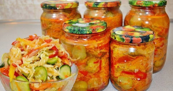 Салат из помидор и капусты на зиму. Рецепты без стерилизации