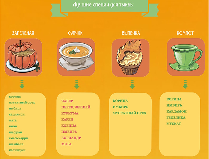 Специи для тыквенного супа какие подходят. Наилучшее сочетание