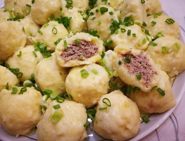 Клецки картофельные с фаршем, мясом. Рецепт по-белорусски